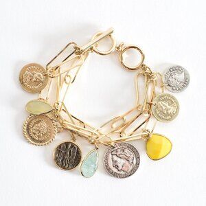 Anthropologie Coin Charm Bracelet